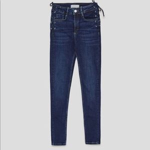 ZARA HIGH WAIST JEGGINGS WITH BOWS !!!